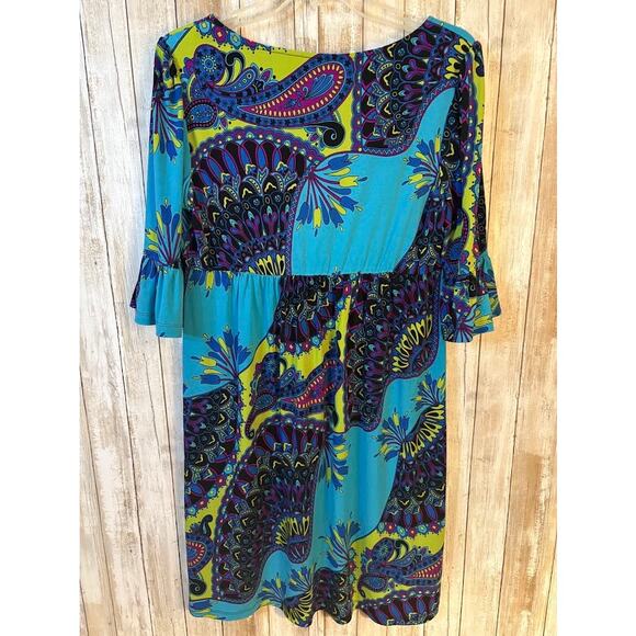 Ronnie Nicole Boho Paisley Print Dress Size 12 - Excellent - Picture 7 of 9